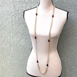 Elegant Gold and Brown Beaded Necklace